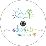 Adventure Awaits White Spare Tire Cover