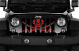 Ahoy Matey Dark Red Pirate Flag Grille Insert