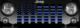 Platinum Black and Blue American Flag Grille Insert