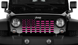 Platinum Black and Hot Pink American Flag Grille Insert