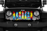 Autism Awareness Wood Plank Puzzle Piece Grille Insert