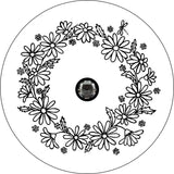 Bunch Of Daisy's With Dragonfly White Spare Tire Cover