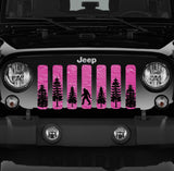Platinum Bigfoot Bright Pink Background Grille Insert