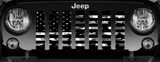 Black and White Camo Flag Grille Insert