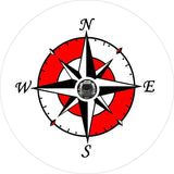 Compass Star White & Red Spare Tire Cover