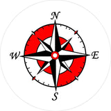 Compass Star White & Red Spare Tire Cover