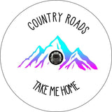 Country Roads Take Me Home White Spare Tire Cover