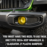 Acrylic Fog Light Lenses (Yellow / Amber) - 2024+ Wrangler JL / Gladiator JT (Plastic Bumper)