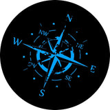 Distressed Compass 2 Black & Blue Spare Tire Cover