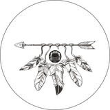 Feather & Arrow White & Black Spare Tire Cover