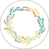 Floral Wreath White Spare Tire Cover