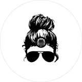 Girl With Sunglasses White Spare Tire Cover