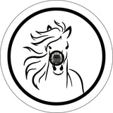 Horse Head White Spare Tire Cover