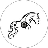 Horse Silhouette White Spare Tire Cover