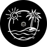 Just Beachin Black Spare Tire Cover