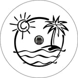Just Beachin White Spare Tire Cover