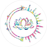 Lotus Flower Tie Dye Sun & Arrow White Spare Tire Cover