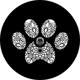 Mandala Paw Black Spare Tire Cover