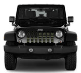 Green Digi Military Camo American Flag Grille Insert