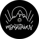 Mountains are Callin Black Spare Tire Cover