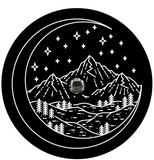 Mountains In The Crescent Moon Spare Tire Cover