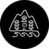 Mountains Near The Ocean Black Spare Tire Cover