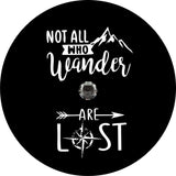 Not All Who Wander Are Lost Compass Spare Tire Cover