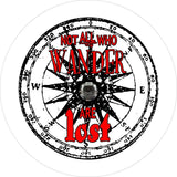 Not All Who Wander Are Lost Compass White Background & Red Spare Tire Cover