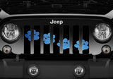 Platinum Puppy Paw Print - Blue Diagonal Grille Insert