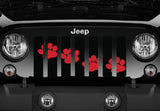 Puppy Paw Prints Rubicon Red Diagonal Grille Insert