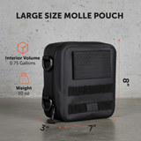 Large Waterproof Submersible Tactical MOLLE Pouch for Plate Carriers, Battle Belts, Rucks and Field Gear. Durable Thermoplastic Design is Compatible with Backpacks, Tactical Belts, Chest Rigs and More