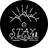 Stay Wild With Mountains Black Spare Tire Cover