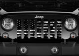 Black and White Camo Flag Grille Insert