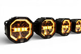 7 Light U-Con Interlocking Off Road LED Pod With Amber or White DRL Running Light