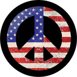 Vintage Peace Sign Black Rim Spare Tire Cover