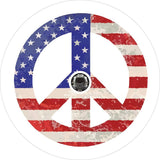 Vintage Peace Sign White Rim Spare Tire Cover