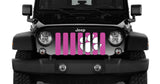 White Tiger Paw Hot Pink Grille Insert