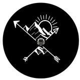 Arrows Crossed With Sunset On The Mountains Spare Tire Cover