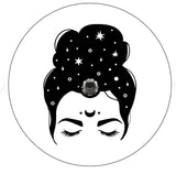 Boho Spiritual Messy Bun White Spare Tire Cover