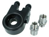 BOOST Products Oil Filter Sandwich Adapter with Thermostat (70 C) and 4x ORB Dash 8 Ports - satin black