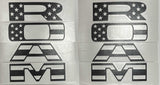 Premium Cast Matte Black Die-Cut Vinyl Flag Decals for 2019-2026 RAM Doors