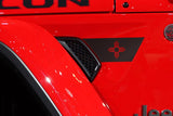 Premium Cast Matte Black Vinyl Flag Decals for Wrangler JL and Gladiator Fender Ventsx2
