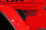 Premium Cast Matte Black Vinyl Flag Decals for Wrangler JL and Gladiator Fender Ventsx2