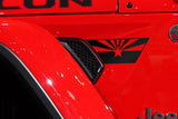 Premium Cast Matte Black Vinyl Flag Decals for Wrangler JL and Gladiator Fender Ventsx2