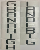 Premium Cast Vinyl Decal Letter Inlays for 2024-2026 Grand Highlander Liftgate