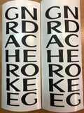 Premium Cast Vinyl Decal Letter Inserts for 2011-2013 Grand Cherokee Doors