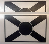 State Flag Decals - Premium Cast Matte Black Vinyl x2