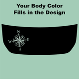 Stealth Black Compass Rose Hood Overlay (Printed Series) - 2021+ Bronco