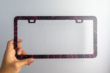 Topo Map Slim License Plate Frame - Black, Pair