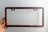 Topo Map Slim License Plate Frame - Black, Pair